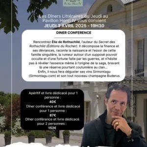 Dîner Conférence - Elie de Rothschild jr.